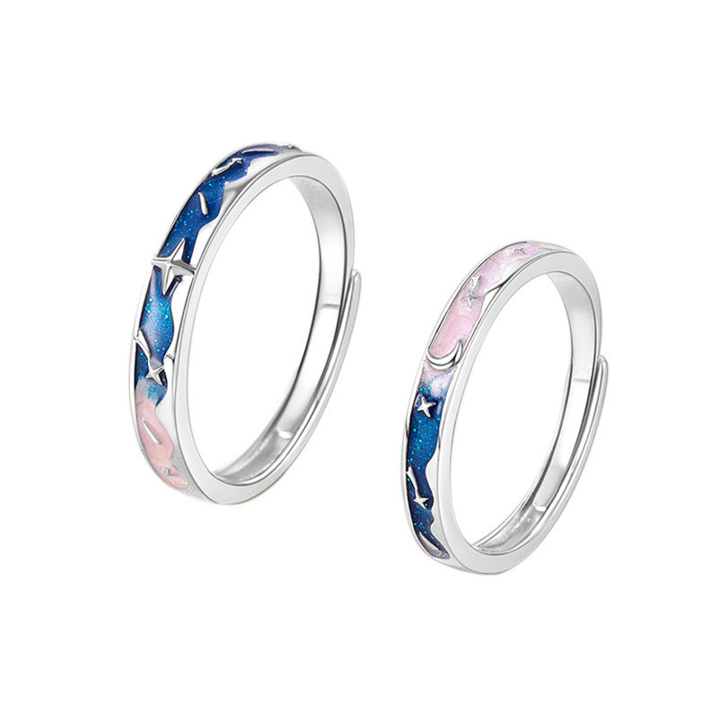 Constellation Copper Rings For Couples, 1 Pair