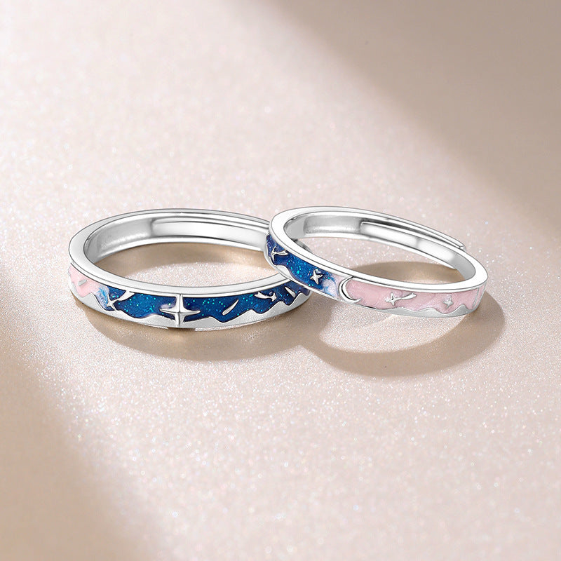 Constellation Copper Rings For Couples, 1 Pair