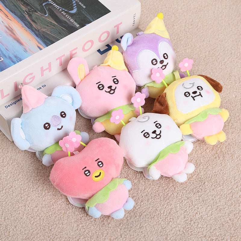 Cute White Cartoon Plush Stuffed Animal Toy Keychain, Soft And Adorable Plush Doll For Kids
