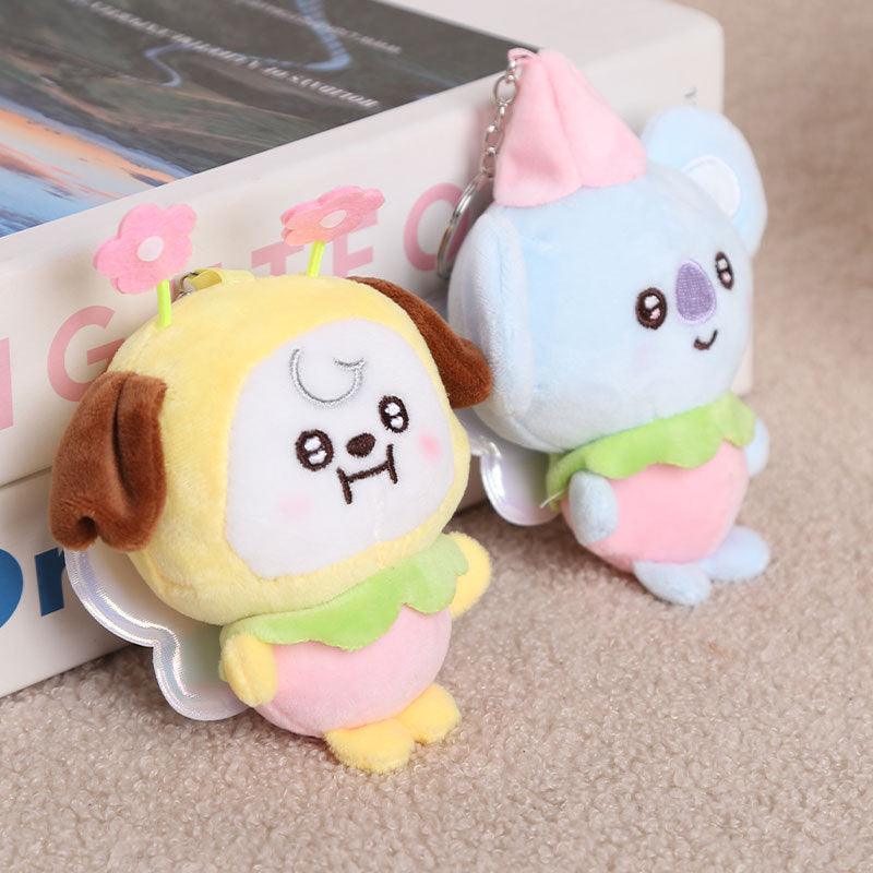 Cute White Cartoon Plush Stuffed Animal Toy Keychain, Soft And Adorable Plush Doll For Kids