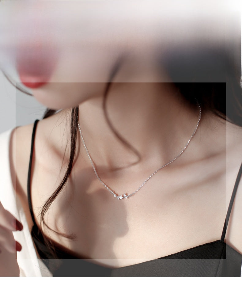 Sweet Ginkgo Leaf Necklace For Women In Silver Copper With Zircon Inlay And Snake Chain