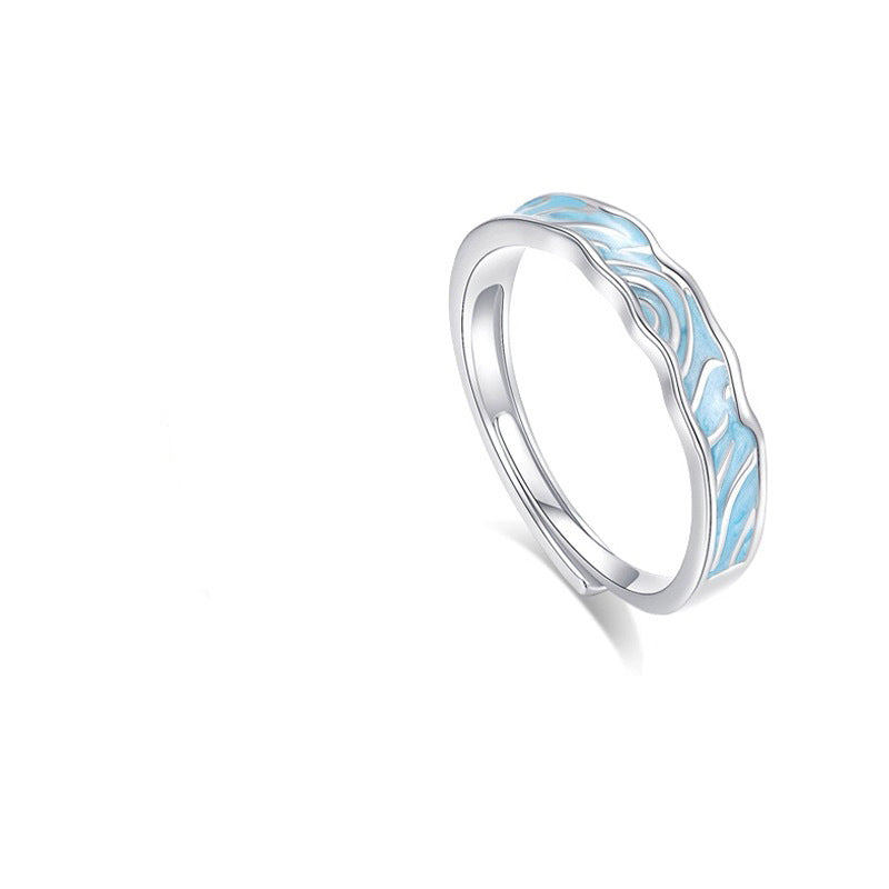 Luminous Copper Star Open Rings For Couples, 1 Pair, Featuring Unique Glow-in-the-Dark Design