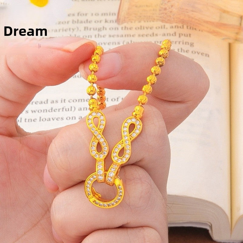 Infinity Necklace For Women Featuring Copper Chain And Copper Pendant With Golden Electroplated Finish