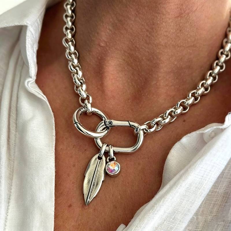 Bohemian Leaves Necklace For Women In Electroplated 304 Stainless Steel With Zircon Inlay