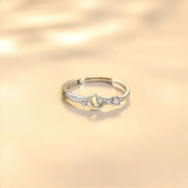 Couple Star Rings Made Of Copper With Zircon Inlay, Available As 1 Pair