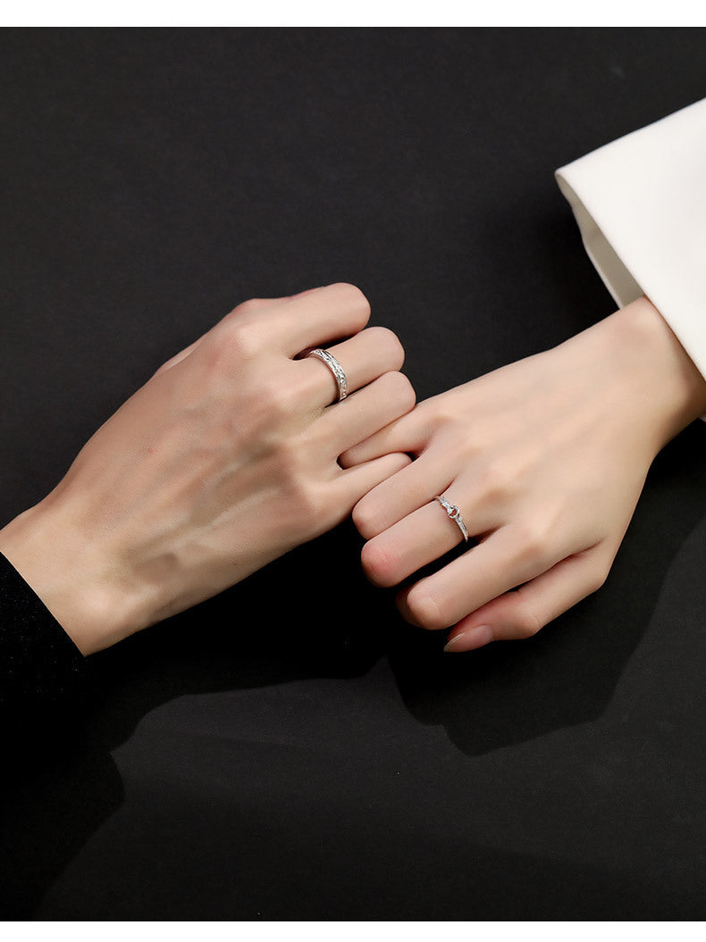 Couple Star Rings Made Of Copper With Zircon Inlay, Available As 1 Pair