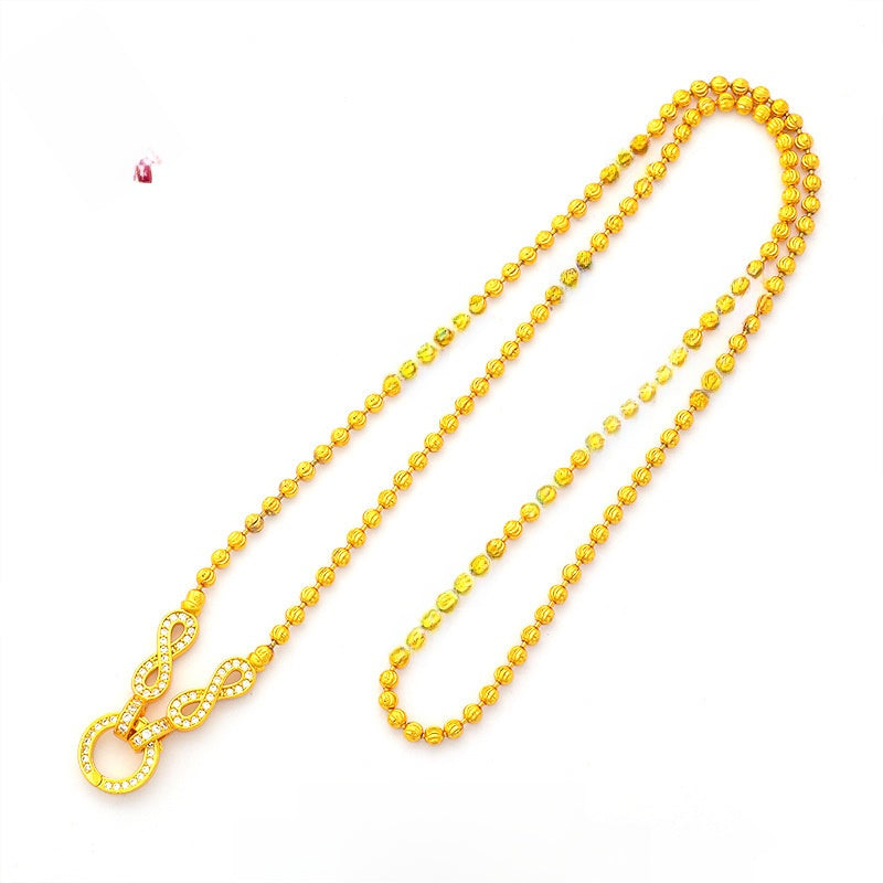 Infinity Necklace For Women Featuring Copper Chain And Copper Pendant With Golden Electroplated Finish