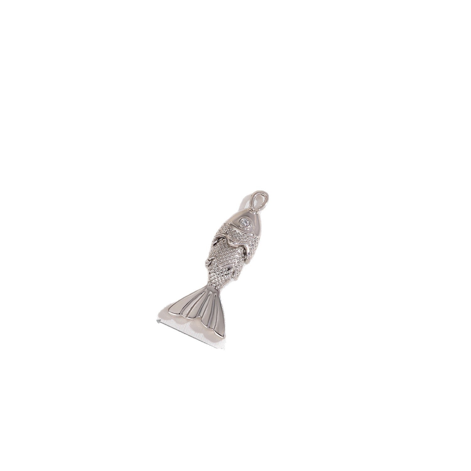 Copper Fish Pendant Electroplated With 18K Real Gold Plated And Zircon Inlay, Commute Style Jewelry Accessory