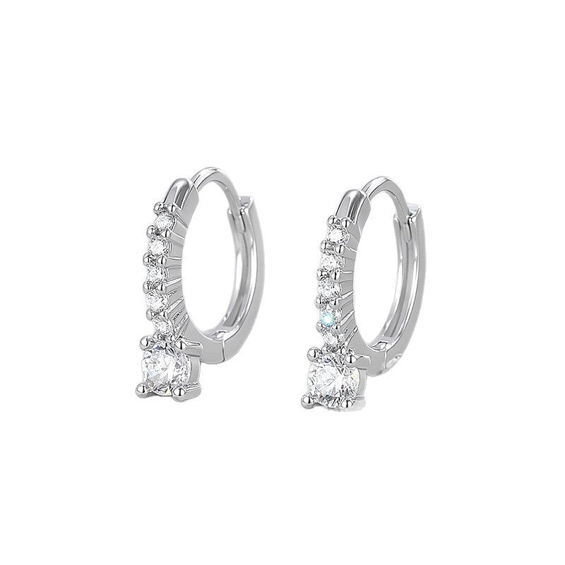 Heart Shape Earrings For Women In Cute Style With Copper Ear Pins And Electroplated Gold Plating Featuring Zircon Inlay