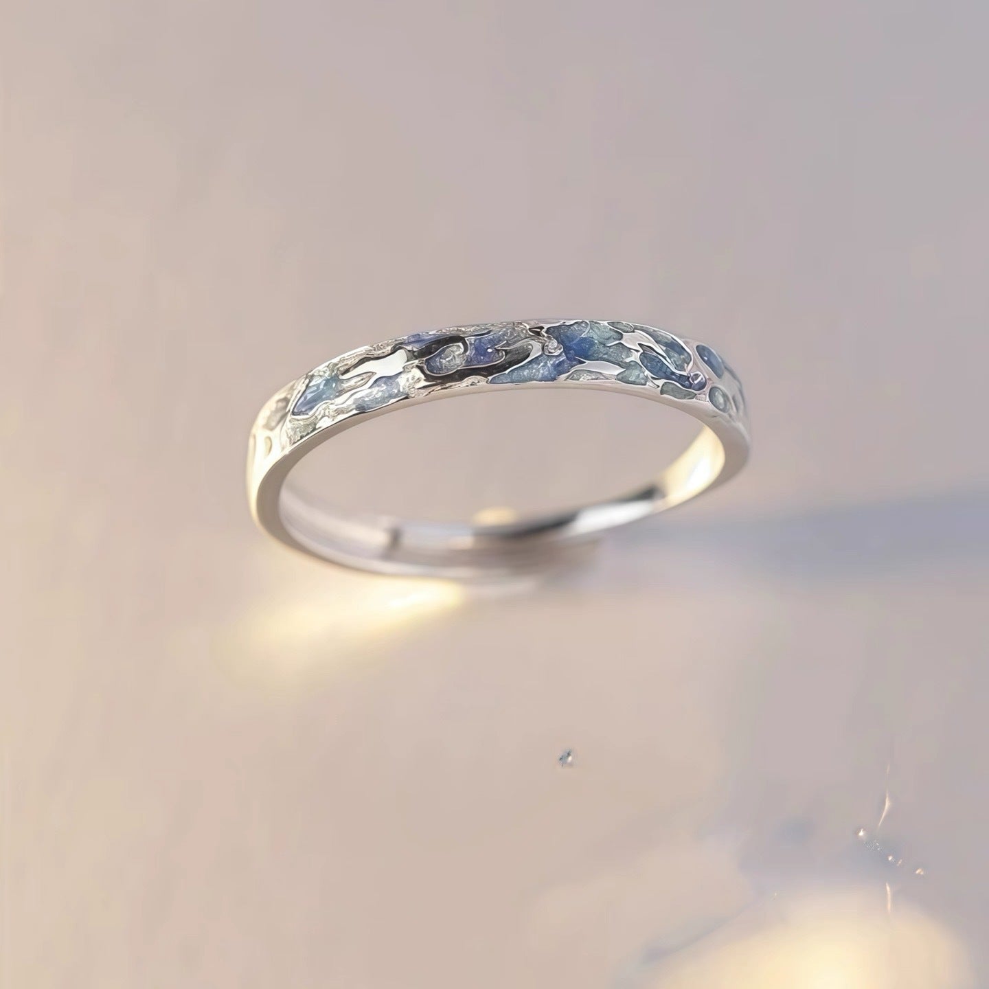 Epoxy Copper Rings For Couples, 1 Pair, Perfect For Valentine's Day