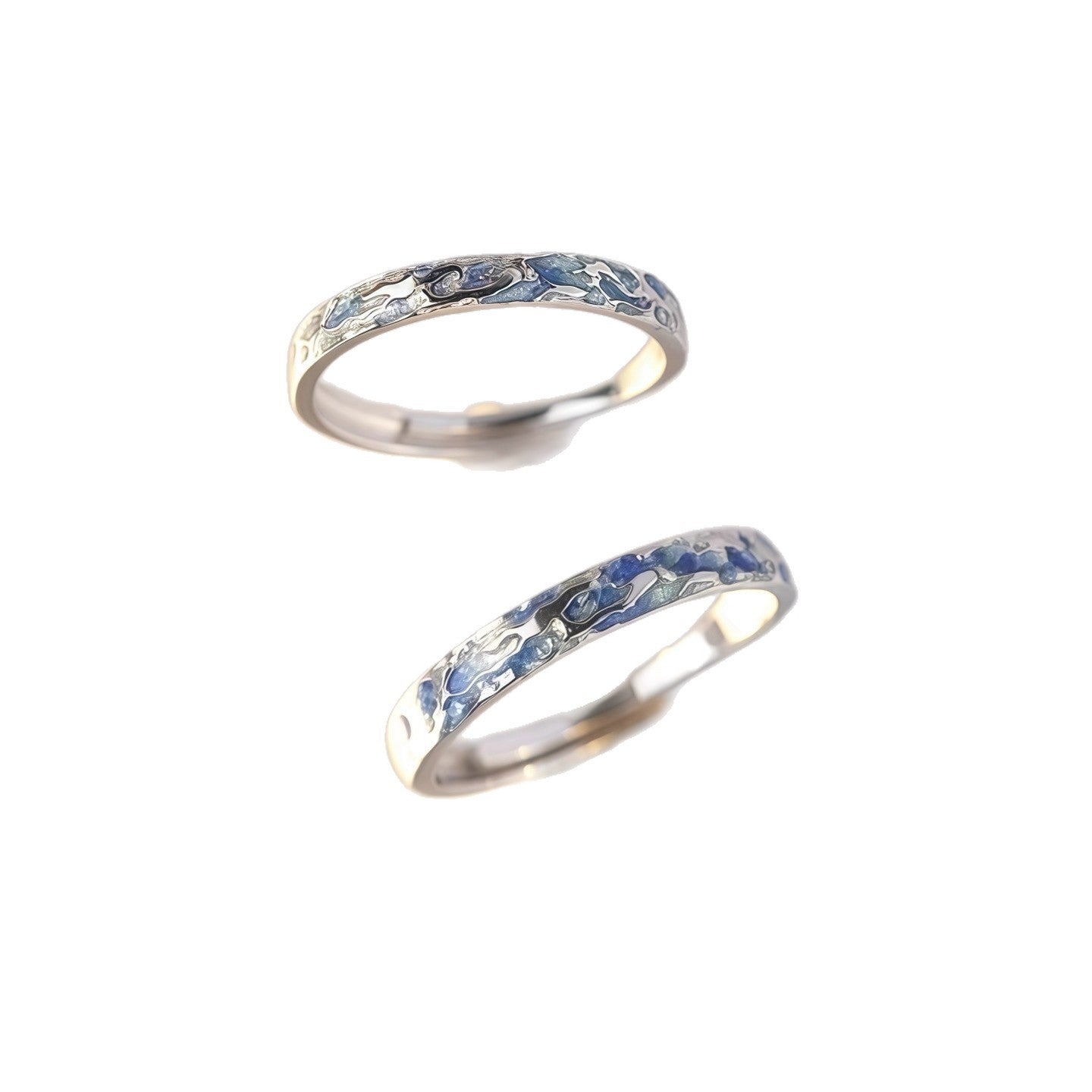 Epoxy Copper Rings For Couples, 1 Pair, Perfect For Valentine's Day