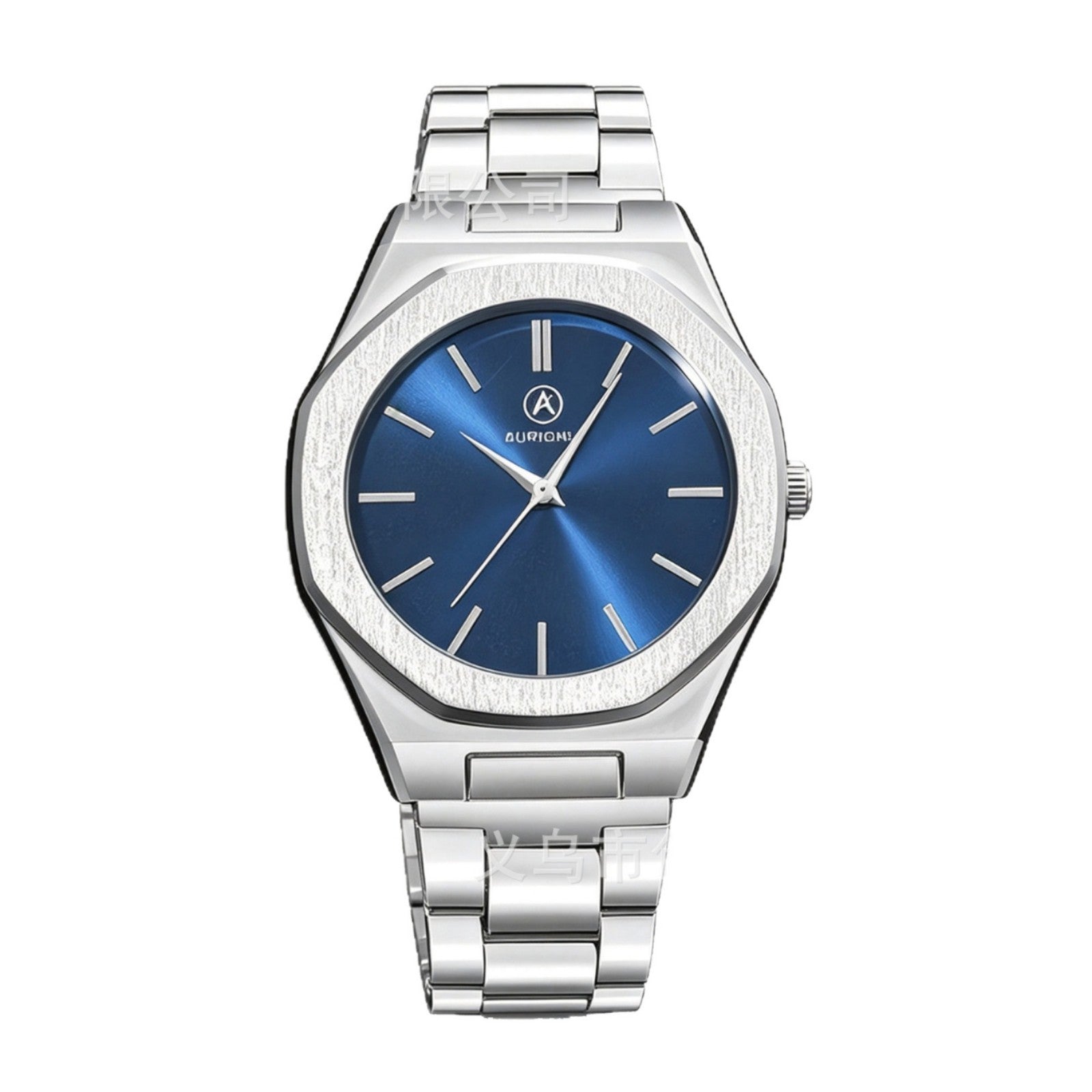 Men's Quartz Watch With Round Dial, Alloy Strap, Single Folding Buckle, And Ordinary Glass Mirror