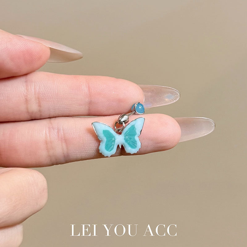 Butterfly Ear Cartilage Rings & Studs For Women In Light Green, Featuring 925 Sterling Silver Pins With New Style