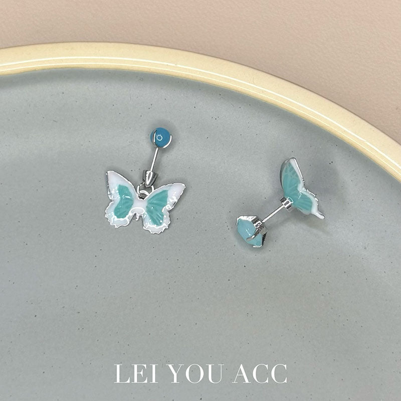 Butterfly Ear Cartilage Rings & Studs For Women In Light Green, Featuring 925 Sterling Silver Pins With New Style