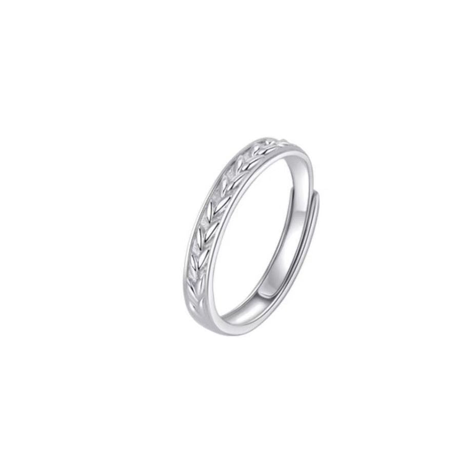 Sweet Geometric Couple Rings In Copper Alloy With Waterproof Non Tarnish Electroplated Platinum Plated Finish