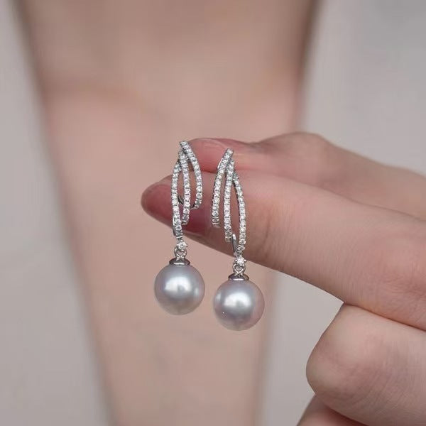 Heart Shape Earrings For Women Featuring Zinc Alloy With Artificial Pearl Inlay And 925 Sterling Silver Posts, Sweet Style