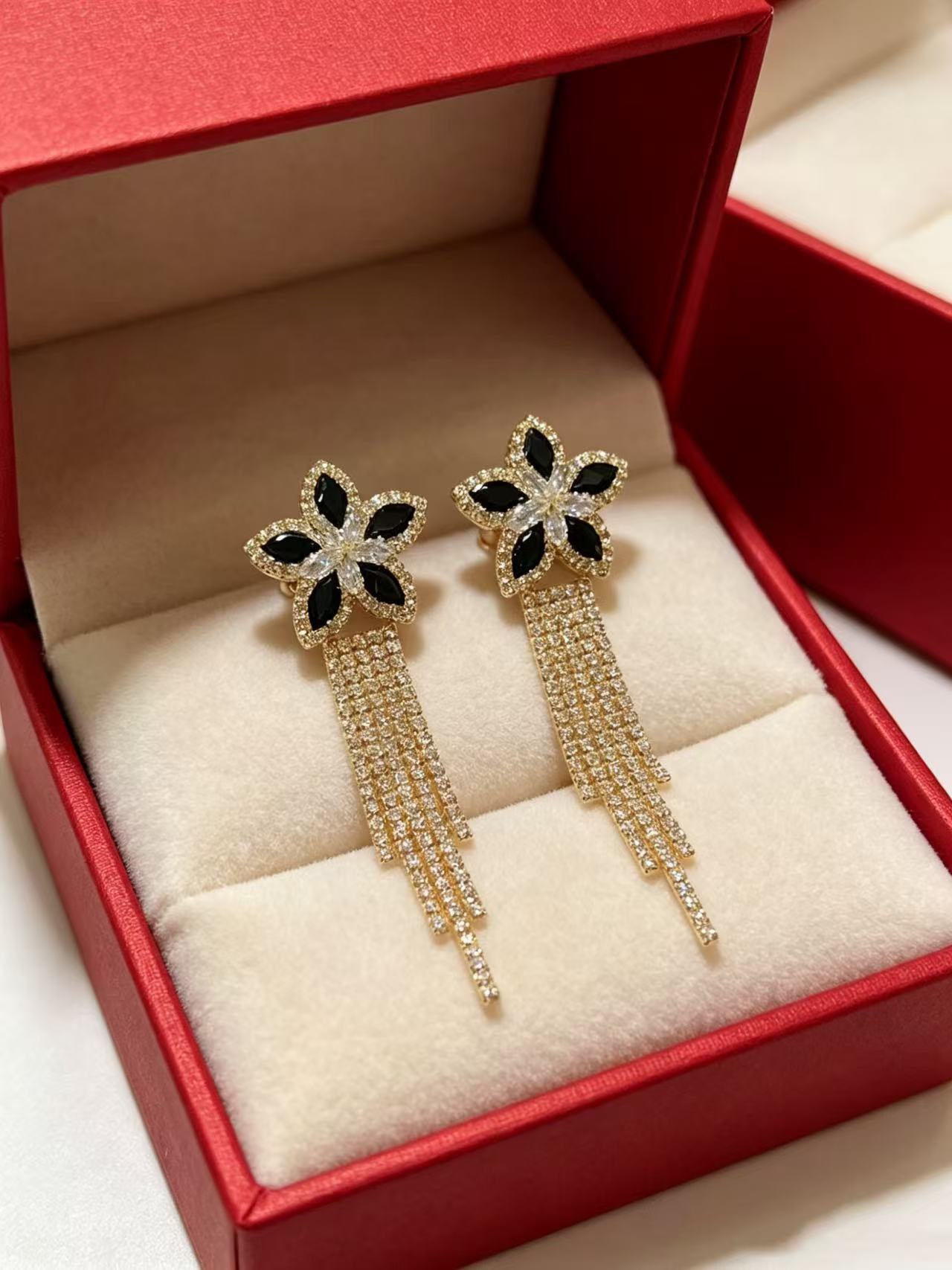 Bow Tie Earrings For Women Featuring Gold Tassel Design With Zircon Inlay And 304 Stainless Steel Ear Pins