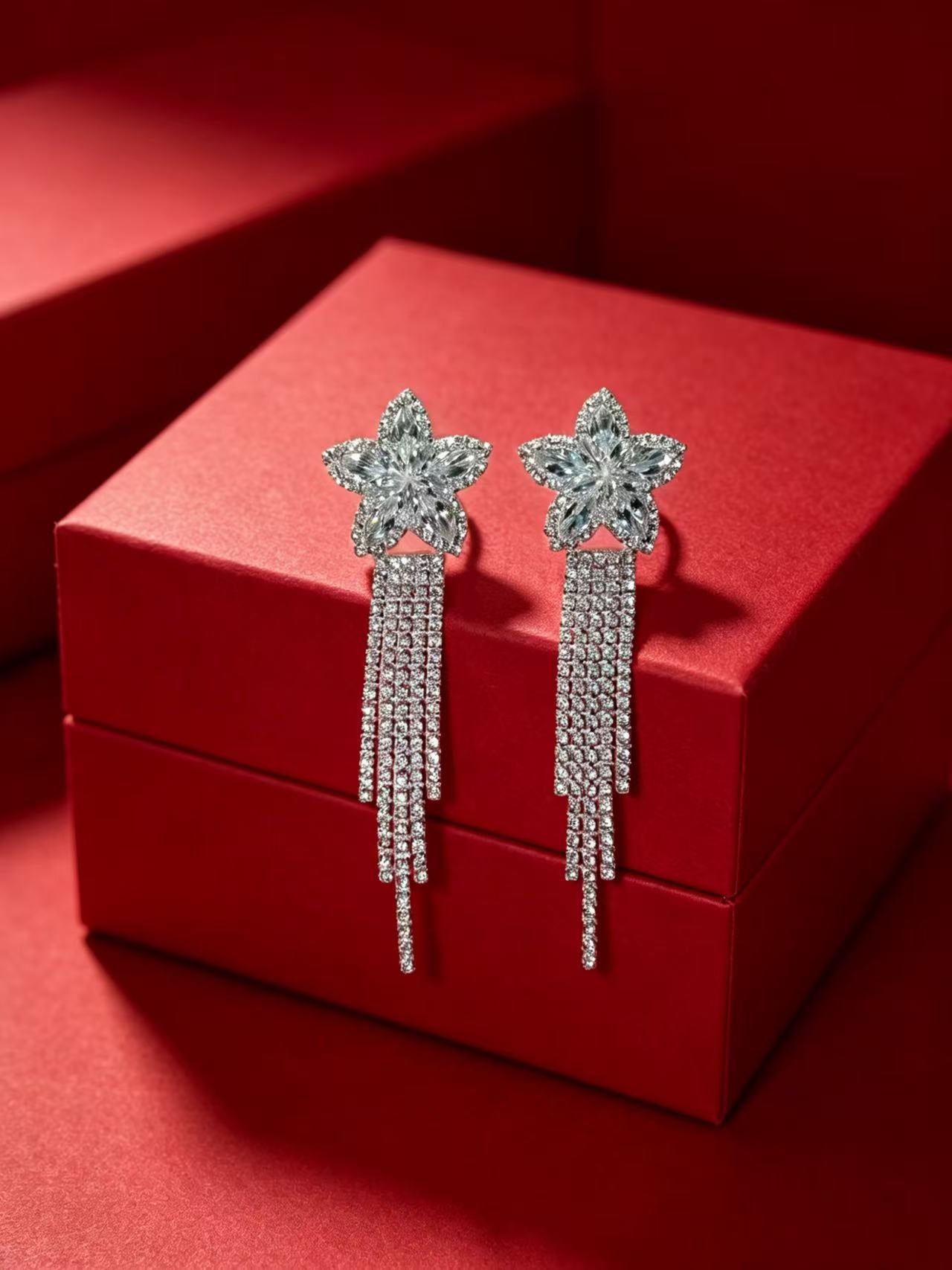 Bow Tie Earrings For Women Featuring Gold Tassel Design With Zircon Inlay And 304 Stainless Steel Ear Pins