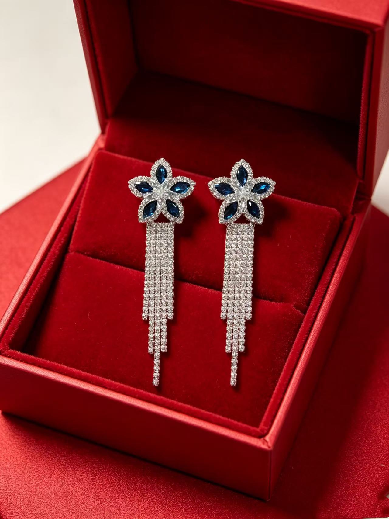 Bow Tie Earrings For Women Featuring Gold Tassel Design With Zircon Inlay And 304 Stainless Steel Ear Pins