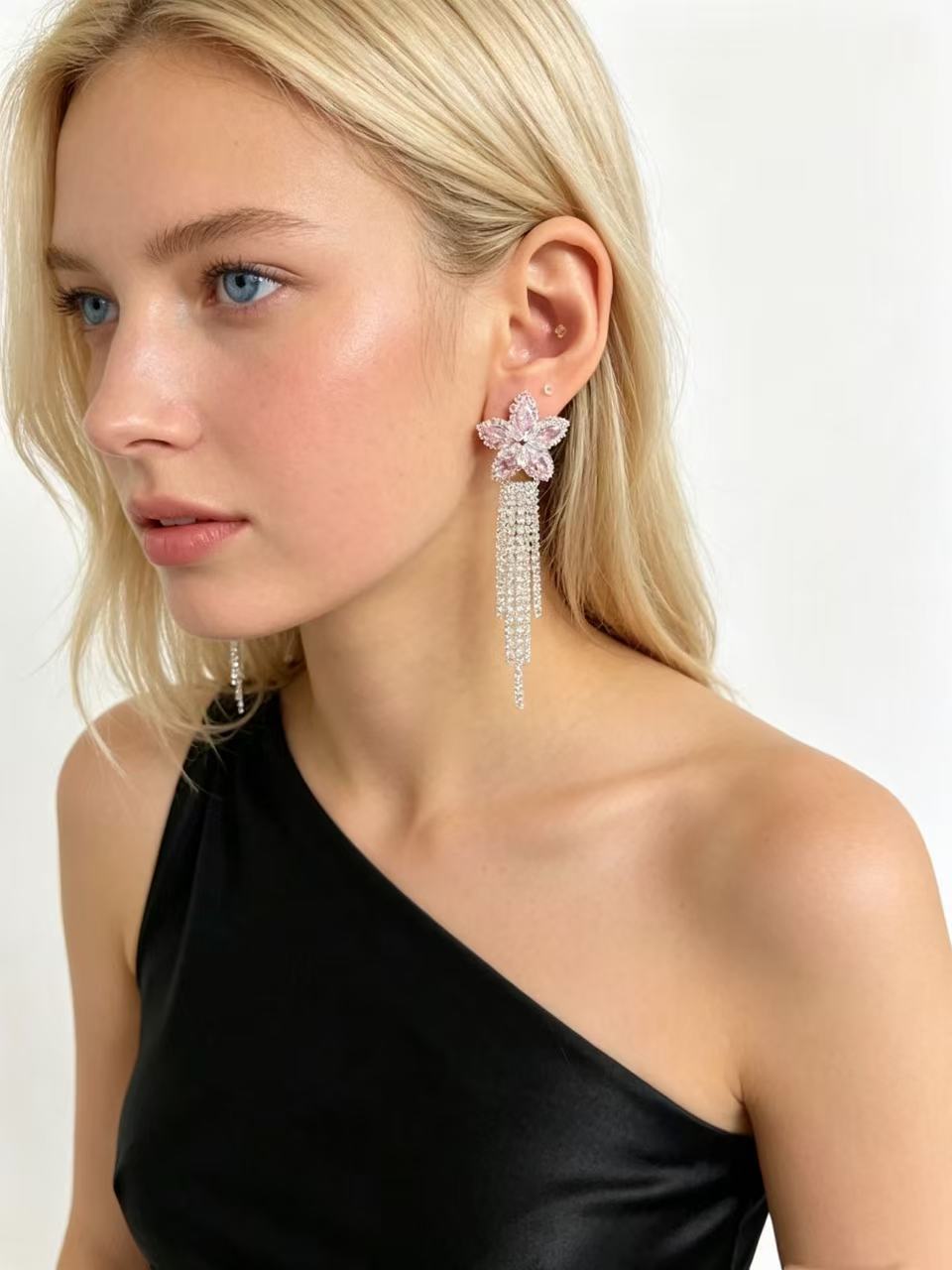 Bow Tie Earrings For Women Featuring Gold Tassel Design With Zircon Inlay And 304 Stainless Steel Ear Pins