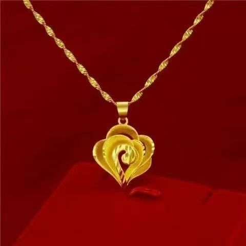 Heart Shape Pendant For Women In Golden Plated Alloy, Wear-Resistant Jewelry Perfect For Daily Use