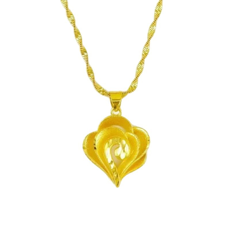 Heart Shape Pendant For Women In Golden Plated Alloy, Wear-Resistant Jewelry Perfect For Daily Use