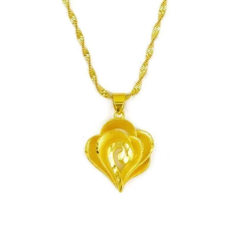 Heart Shape Pendant For Women In Golden Plated Alloy, Wear-Resistant Jewelry Perfect For Daily Use
