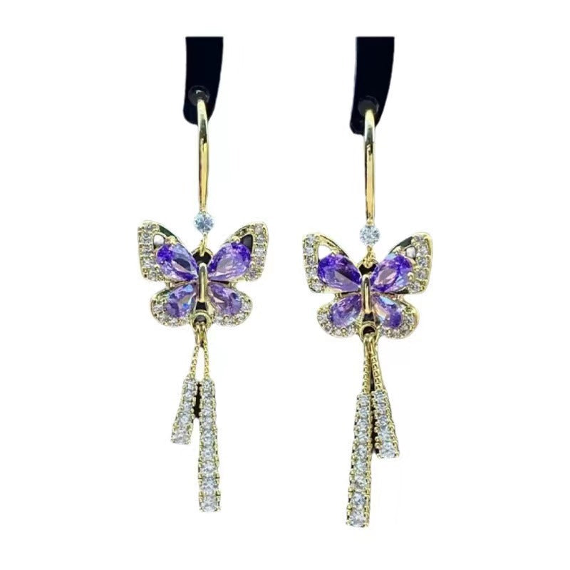 Bow Tie Earrings For Women Featuring Zinc Alloy Ear Pins With Sweet Style And Rhinestone Inlay
