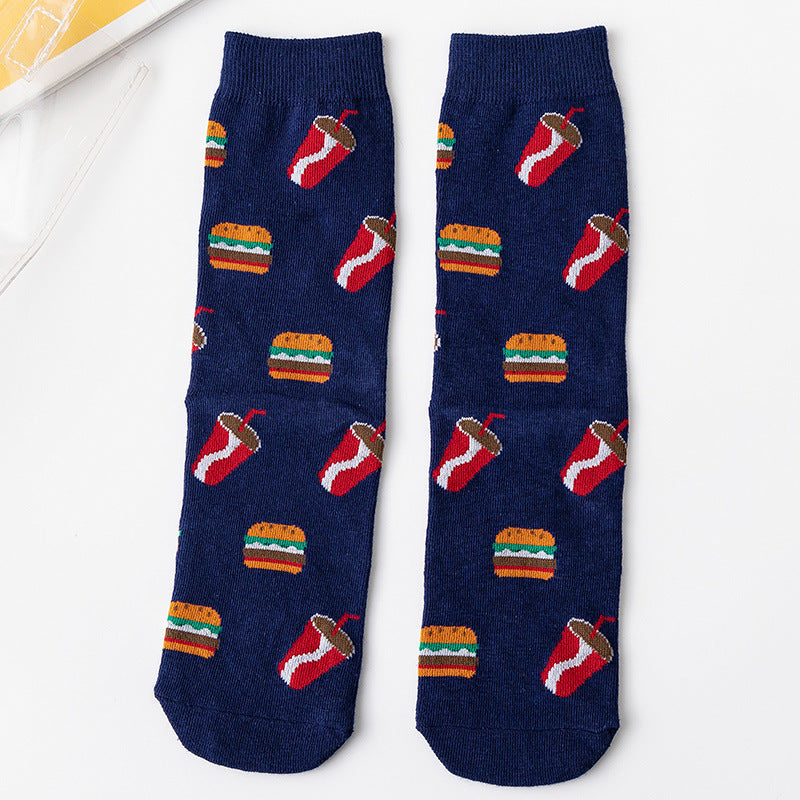 New Style Women's Cotton Fruit Pattern Socks, Breathable Sports And Casual Socks For All Seasons