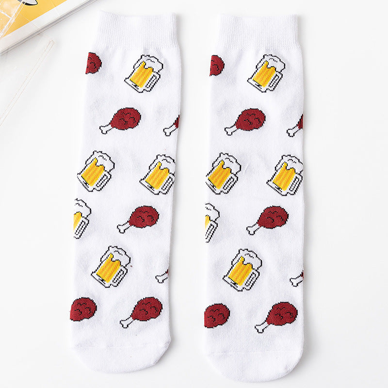 New Style Women's Cotton Fruit Pattern Socks, Breathable Sports And Casual Socks For All Seasons