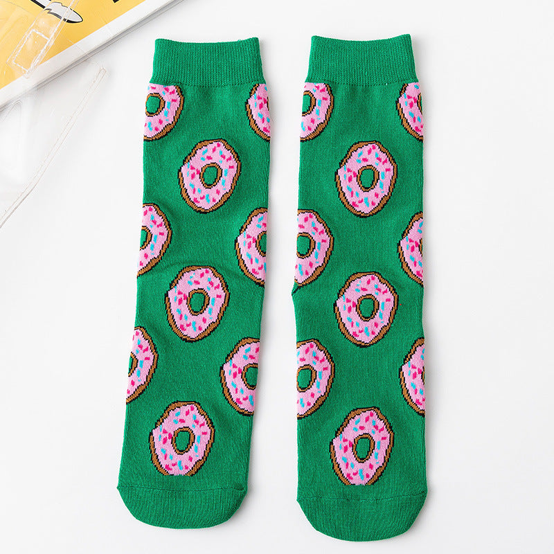 New Style Women's Cotton Fruit Pattern Socks, Breathable Sports And Casual Socks For All Seasons