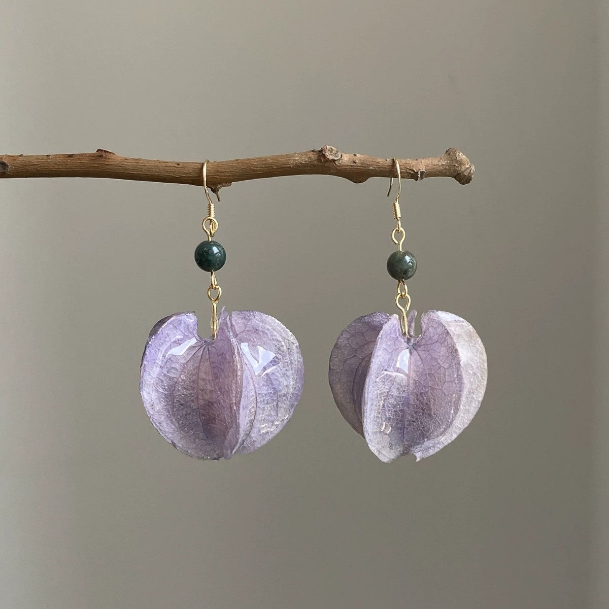 Leaves Earrings For Women Featuring Purple Epoxy Inlay And Zinc Alloy With 925 Sterling Silver Ear Pins