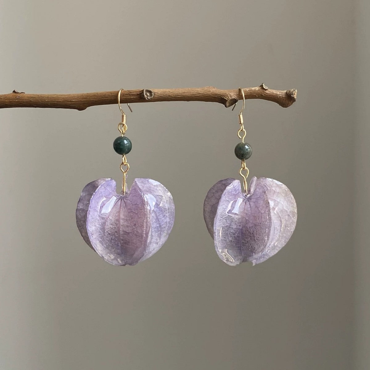 Leaves Earrings For Women Featuring Purple Epoxy Inlay And Zinc Alloy With 925 Sterling Silver Ear Pins