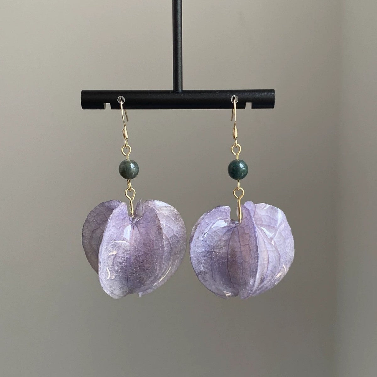 Leaves Earrings For Women Featuring Purple Epoxy Inlay And Zinc Alloy With 925 Sterling Silver Ear Pins
