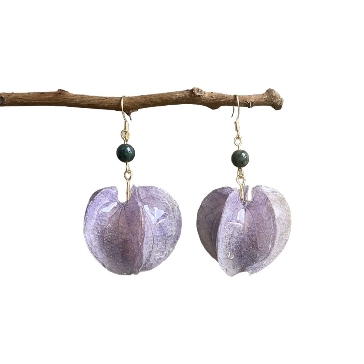 Leaves Earrings For Women Featuring Purple Epoxy Inlay And Zinc Alloy With 925 Sterling Silver Ear Pins