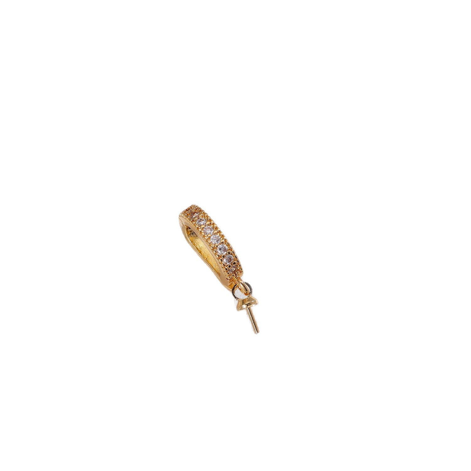 Geometric Jewelry Buckle Made Of Copper With Electroplated 18K Real Gold And Freshwater Pearl Inlay