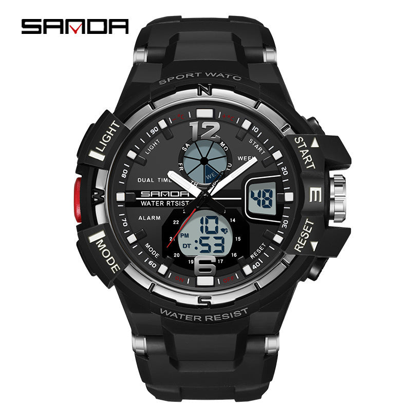 Couple Electronic Watch With Pointer Display, Round Dial, TPU Strap, And Durable ABS Case