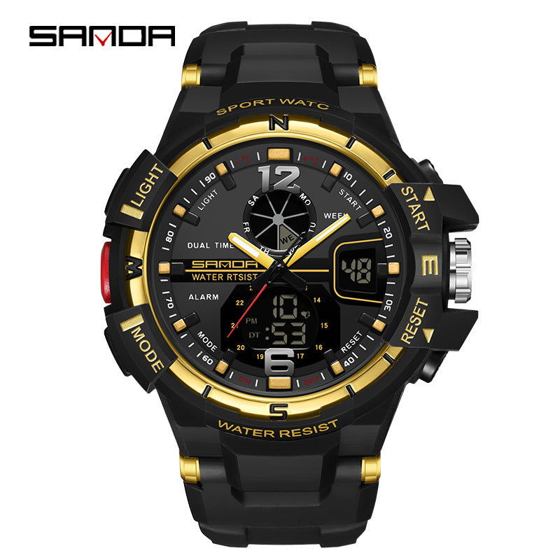 Couple Electronic Watch With Pointer Display, Round Dial, TPU Strap, And Durable ABS Case