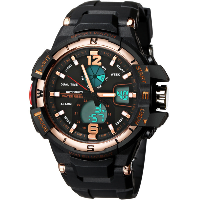 Couple Electronic Watch With Pointer Display, Round Dial, TPU Strap, And Durable ABS Case