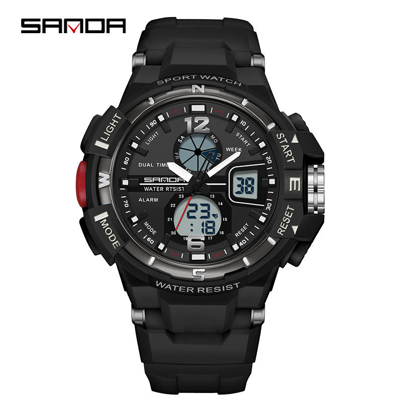 Couple Electronic Watch With Pointer Display, Round Dial, TPU Strap, And Durable ABS Case