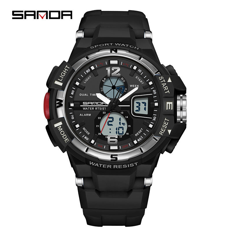 Couple Electronic Watch With Pointer Display, Round Dial, TPU Strap, And Durable ABS Case