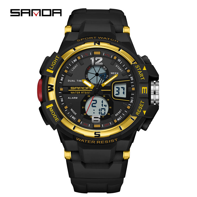 Couple Electronic Watch With Pointer Display, Round Dial, TPU Strap, And Durable ABS Case