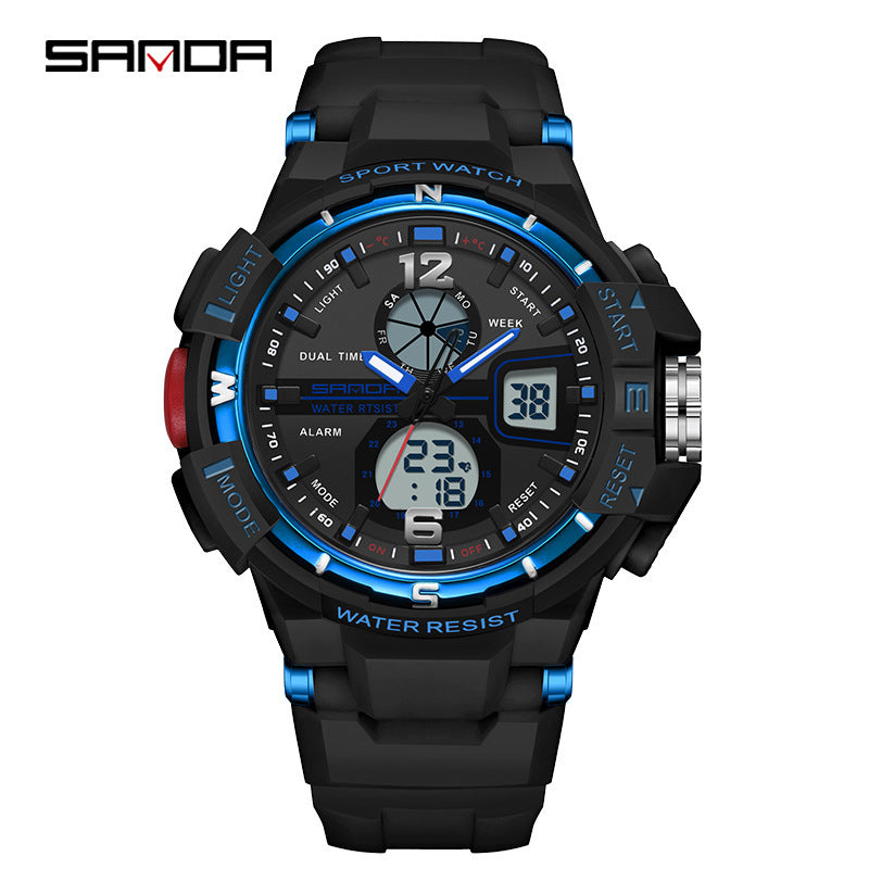 Couple Electronic Watch With Pointer Display, Round Dial, TPU Strap, And Durable ABS Case