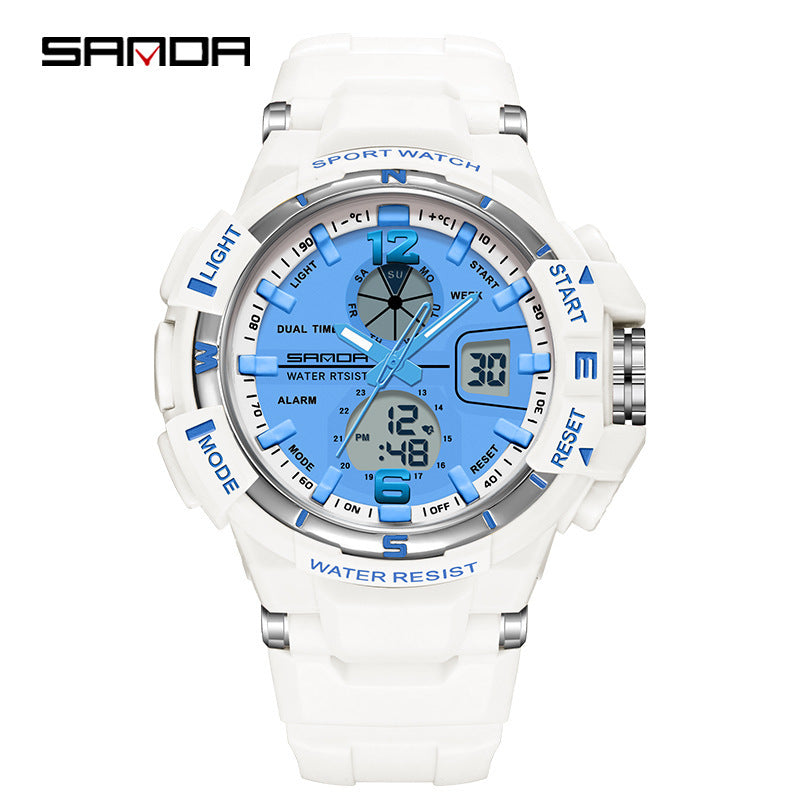 Couple Electronic Watch With Pointer Display, Round Dial, TPU Strap, And Durable ABS Case