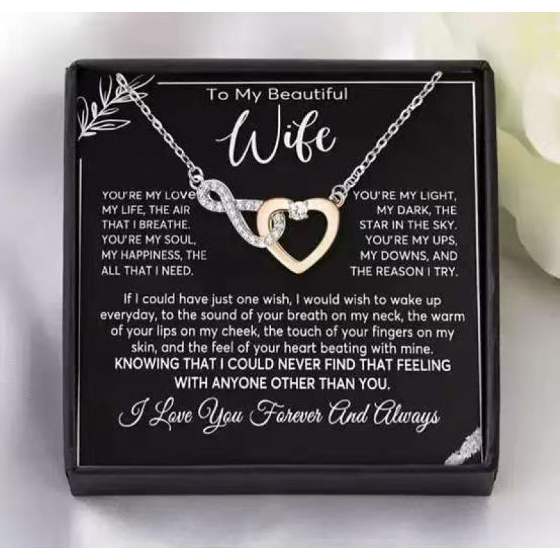 Heart Shape Rose Gold Necklace For Women Featuring Zinc Alloy Pendant With Rhinestones On A Slider Chain