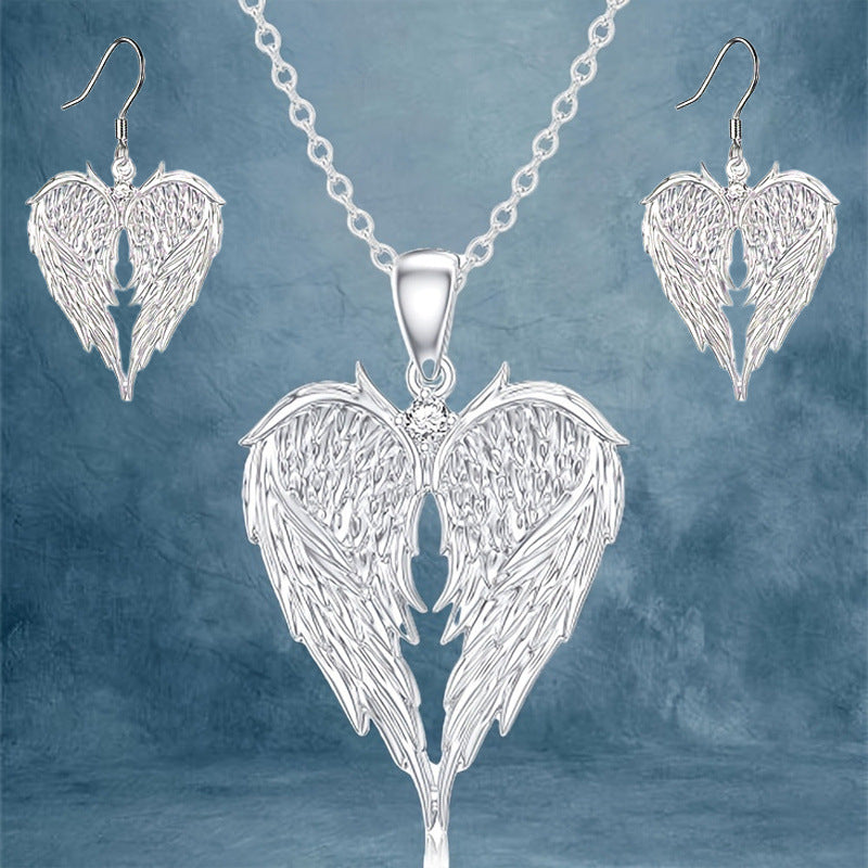 Angel Wings Necklace For Adults With Electroplated Alloy Pendant And Cable Chain
