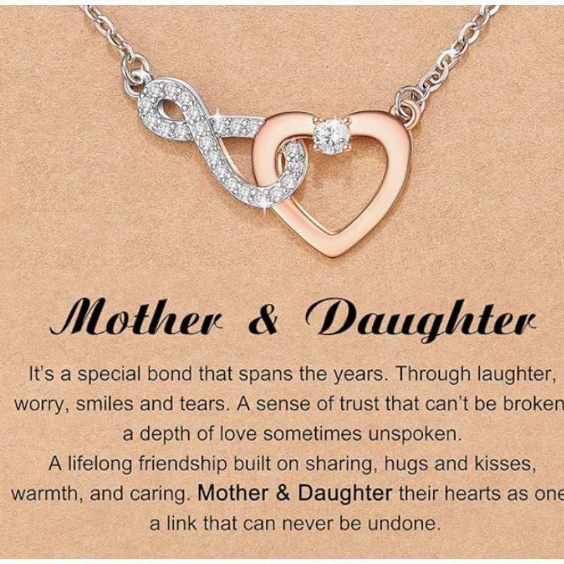 Heart Shape Rose Gold Necklace For Women Featuring Zinc Alloy Pendant With Rhinestones On A Slider Chain