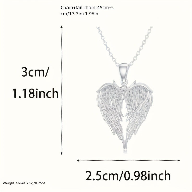 Angel Wings Necklace For Adults With Electroplated Alloy Pendant And Cable Chain