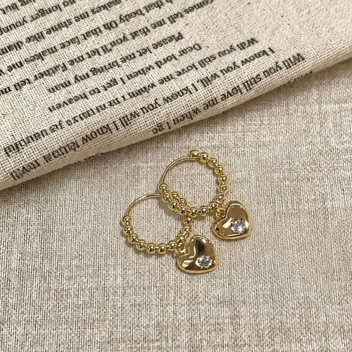 Heart Shape Earrings For Women In Gold Featuring 925 Sterling Silver Posts With Retro Style, Made Of Zinc Alloy