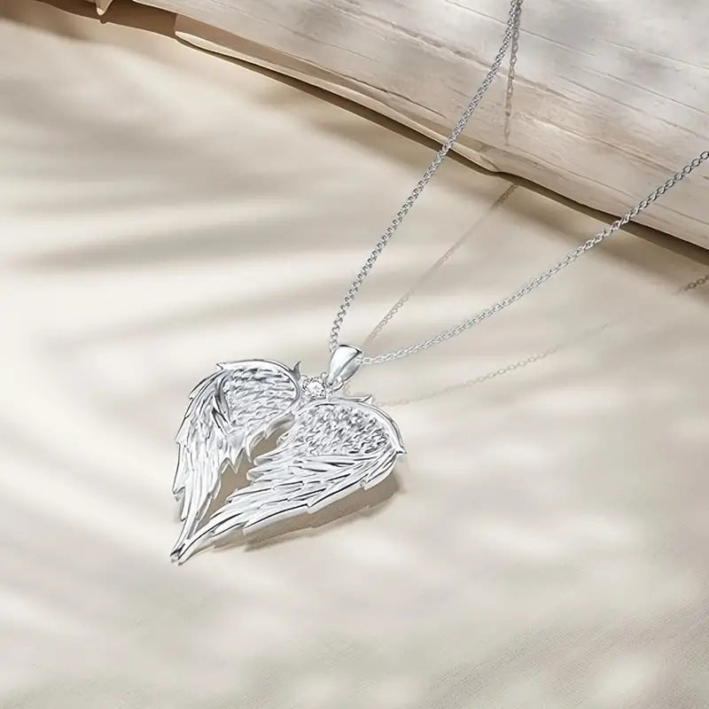 Angel Wings Necklace For Adults With Electroplated Alloy Pendant And Cable Chain